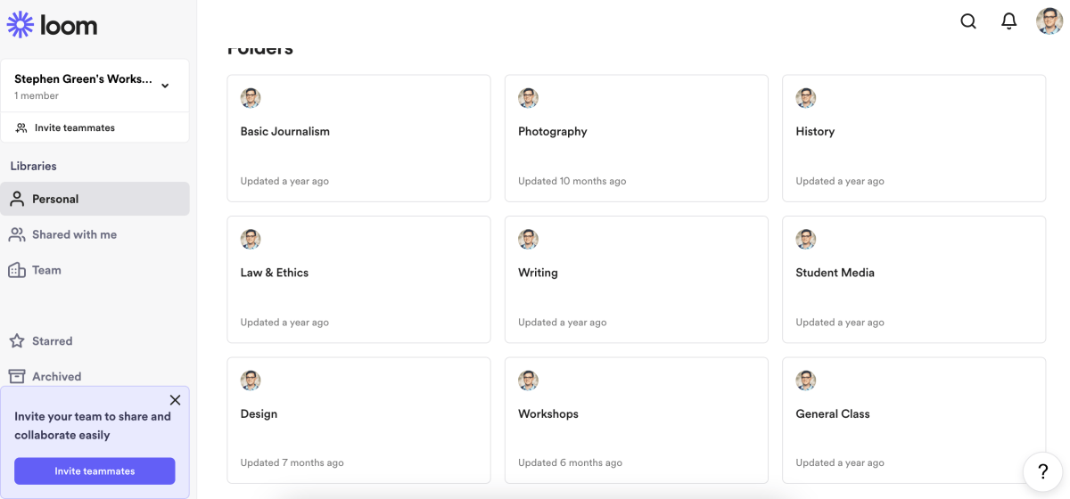 Loom provides nice screen recording solution to teach journalism&nbsp;concepts